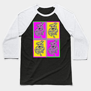 Pittie Pop Art Baseball T-Shirt